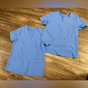 Figs Scrub Tops Light Blue PO 1568 Men Unisex Medium
